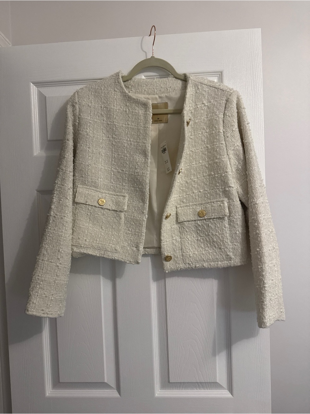 Abercrombie and Fitch boucle collarless jacket